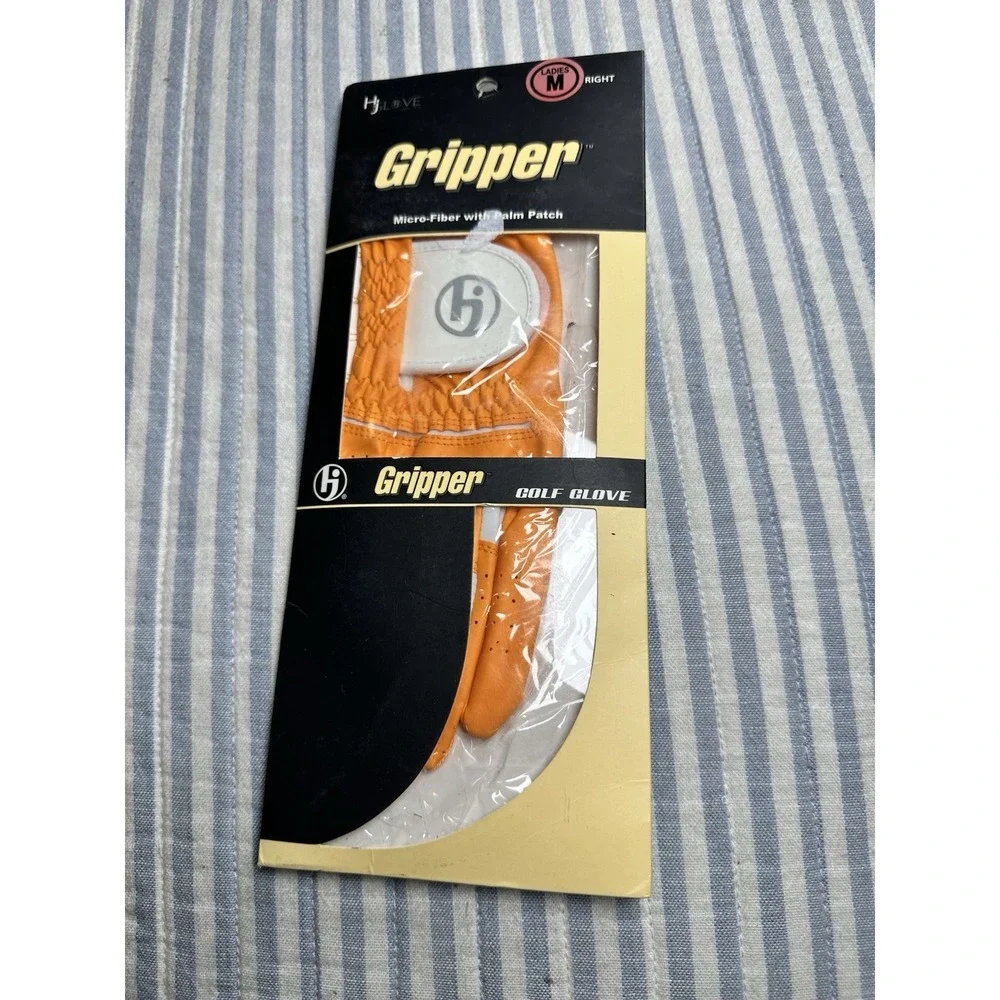 HJ Glove Gripper Ladies Golf Glove Medium Right Hand Mango Orange Microfiber